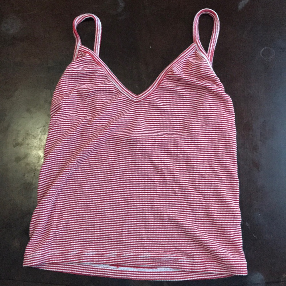 red and white stripped crop top